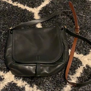 Leather black fossils crossbody